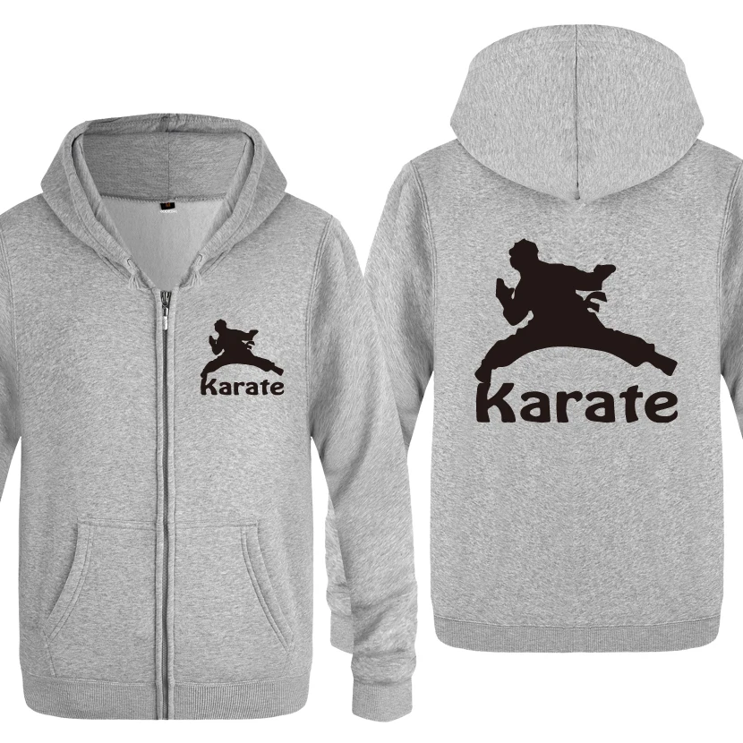 Karate Personality Novelty Hoodies Men 2018 Men's Fleece Zipper
