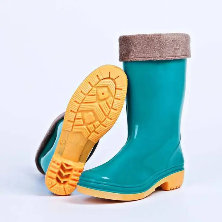 Rouroliu Women Non-Slip PVC Rainboots Waterproof Water Shoes Woman Mid-Calf Rain Boots Slip-on Wellies RB72 Rouroliu Women Non-Slip PVC Rainboots Waterproof Water Shoes Woman Mid-Calf Rain Boots Slip-on Wellies RB72