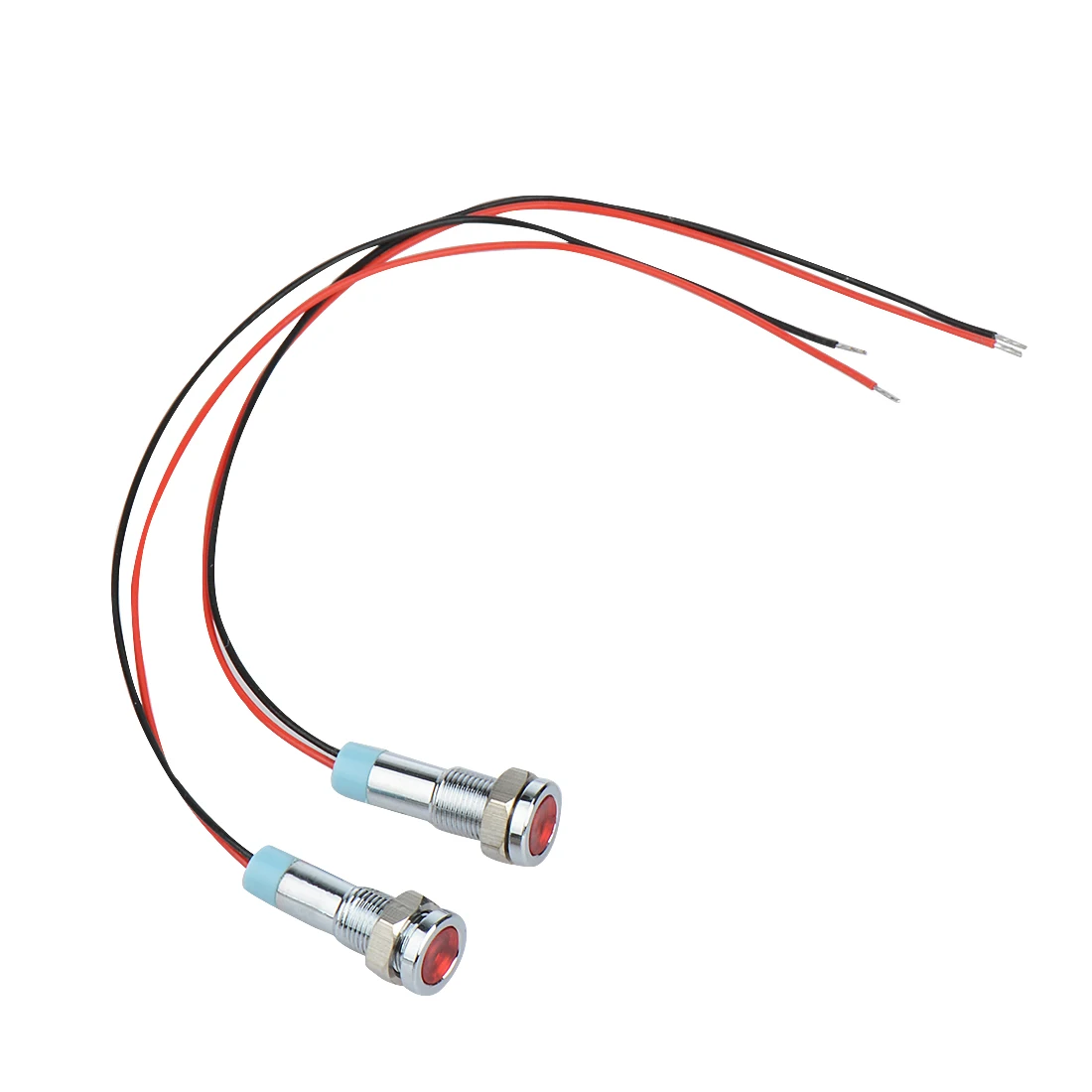 

2PCS LED Metal Indicator light 6mm waterproof Signal lamp 220v with wire red Pilot Seal Bulb