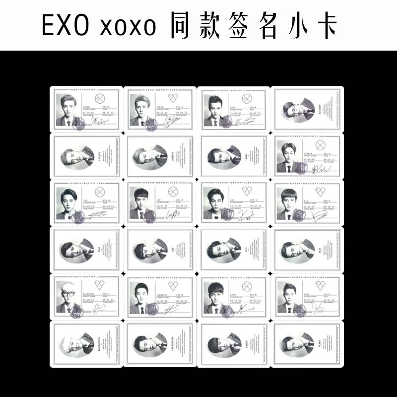Youpop KPOP вентилятор EXO EXO-K EXO-M мама альбом подписи маленькие карты автограф Фотокарта