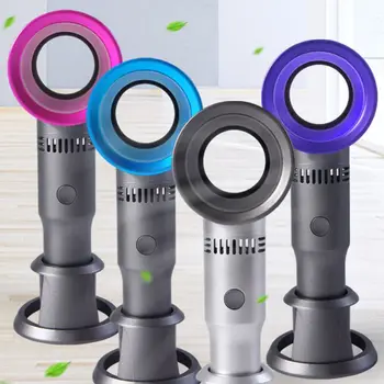 

Mini Portable Handheld Bladeless Fan USB Rechargeable Leafless Cooling Fan Cooler with 3 Speed Level