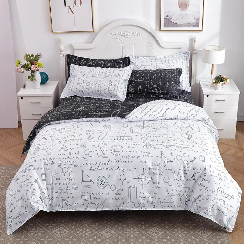 Luxury Bedding set the letter printing Duvet cover sets bed pillowcases sheet set King size Queen size set