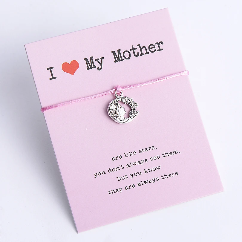 Браслеты Pipitree I Love My Mother украшения для детей 17 цветов подвеска талисман с красной