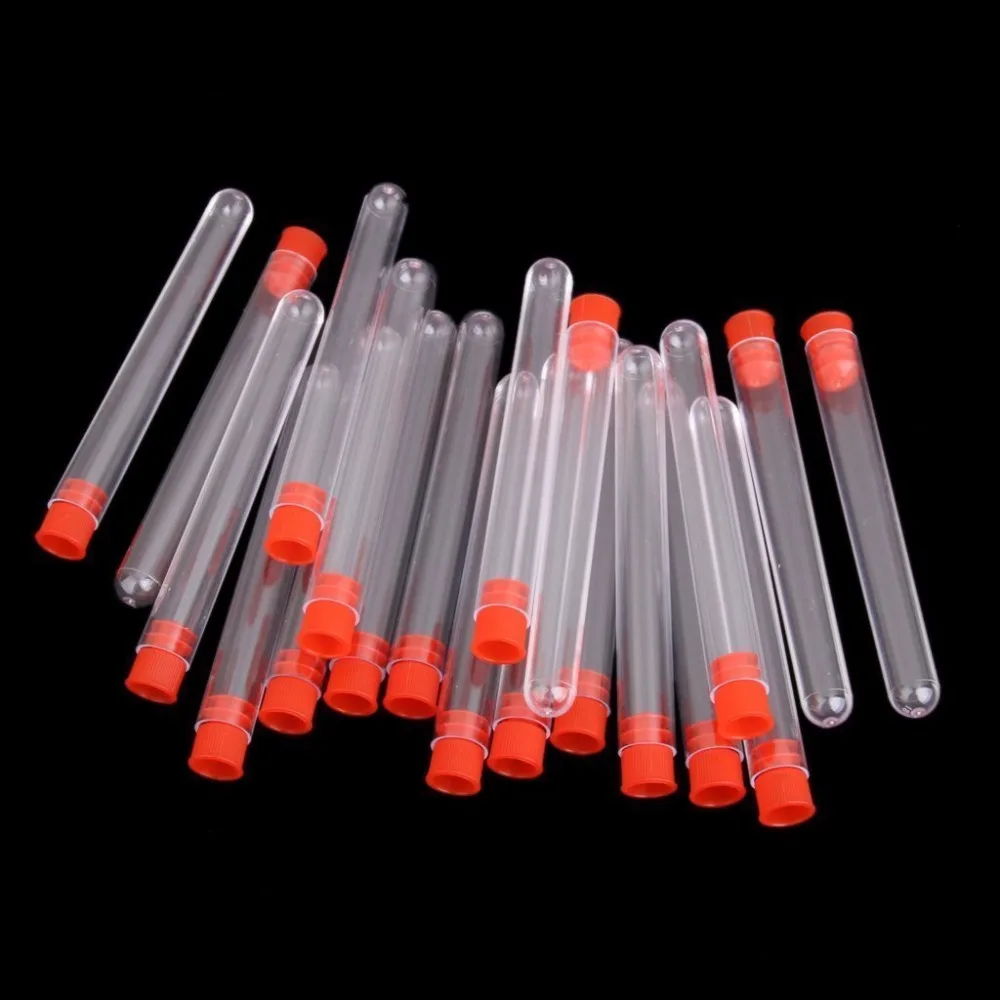 60 piece Tube-16x150mm Clear Plastic Test Tube Set with Caps and Rack