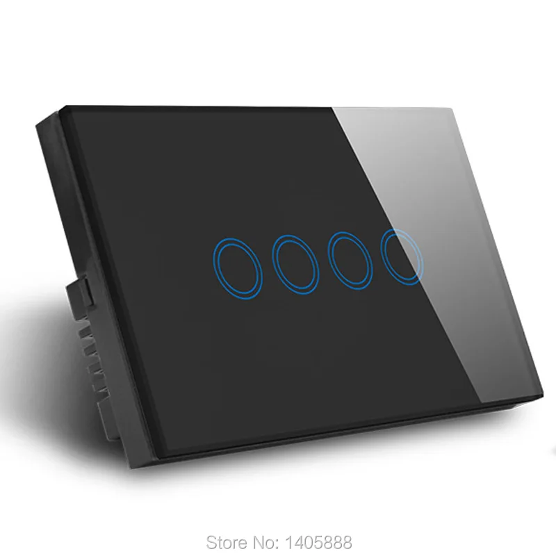 US 4Gang Smart home automation room light Glass panel Switches,power wall socket,Touch Screen