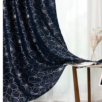 

Chinese Lily flower Pastoral Curtains for Kids Room Hot Silver Snowflake Curtain For Children Bedroom Window Decorate