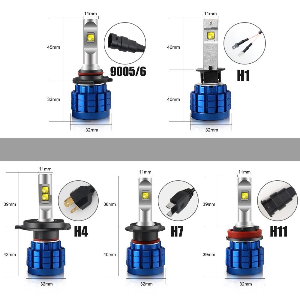 BraveWay 20000LM светодиодный головной светильник лампочка H1 H4 H7 H8 H9 H11 HB3 HB4 H7 светодиодный Canbus лампы H4 H7 9005 9006 светодиодный лампы для автомобилей светильник лампы