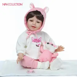 NPKCOLLECTION 22 дюймов силикона Reborn Baby куклы живые Bebe как настоящая Boneca Одежда для новорожденных "lifelike" Настоящая девушка кукла день рождения