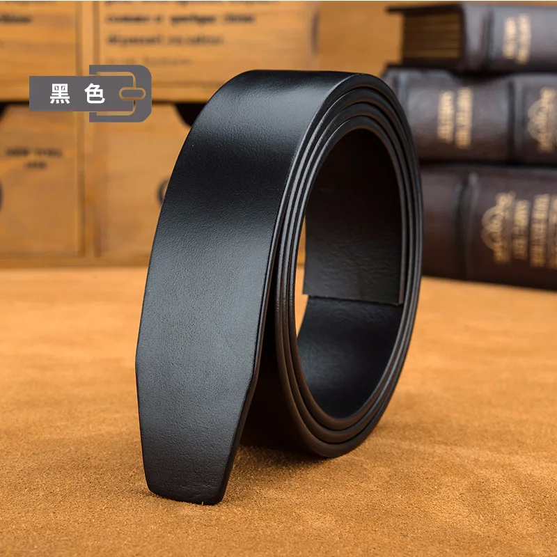  100%cowskin real leather designer without buckle business belt body luxury strap fomal belt for sui