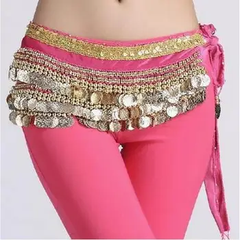 

Belly dance costumes senior velvet 3rows 338 gold coins belly dance belts for women belly dancing hip scarf