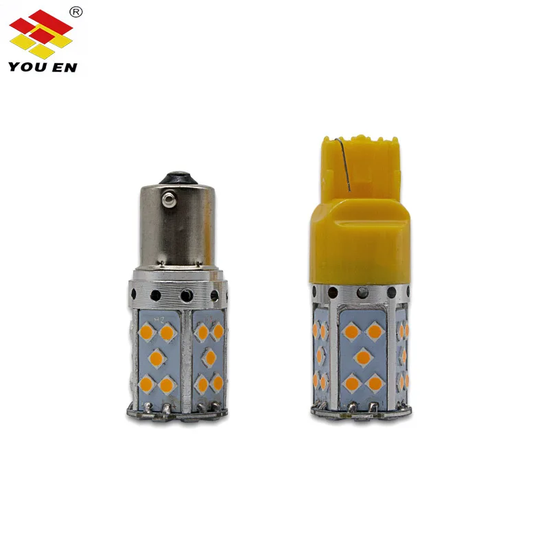 YOUEN 1 шт. T20 T25 LED 7440 W21W W21/5 W 35SMD лампа Canbus Free 1156 BAU15S BA15S P21W Светодиодная для автомобиля