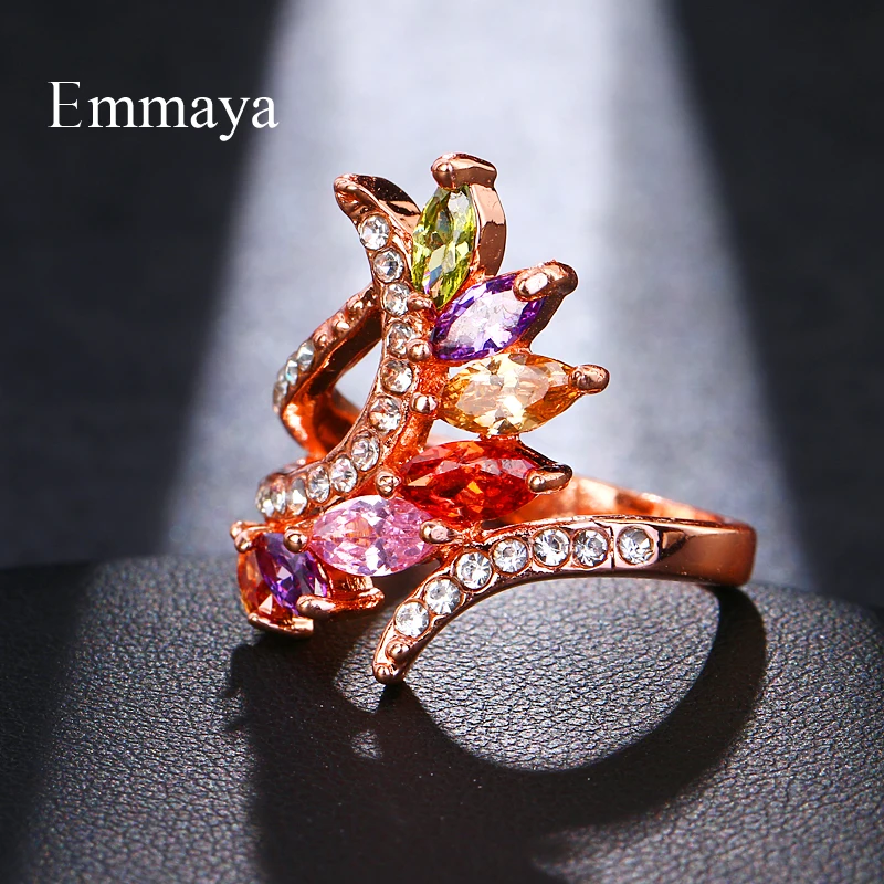 Кольцо Emmaya модное женское кольцо с цветком из циркония инкрустированные