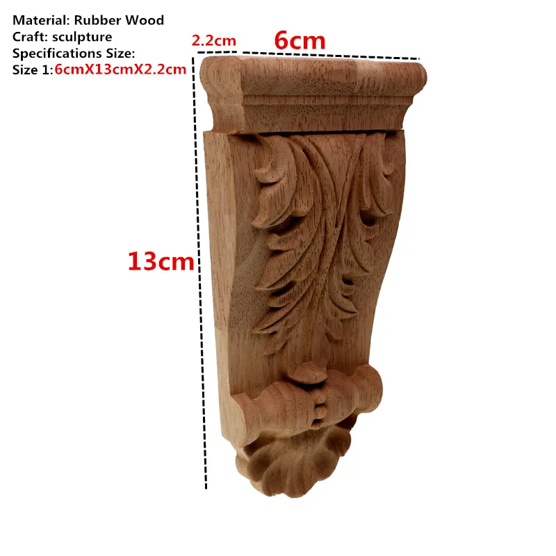 VZLX New Arrival Vintage Wood Carved Corner Onlay Applique Unpainted Furniture Cabinet Decorative Figurines Wooden Miniature DIY - Цвет: C