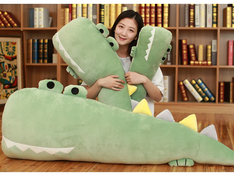 cuddly soft cartoon crocodile stuffed toy animals alligator sleeping long pillow plush doll for children girl gift 55inch 140cm DY50454 (6)