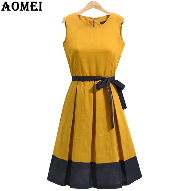 Woman Summer Sundress Pleated Casual Green Plus Size Office Work Wear ...