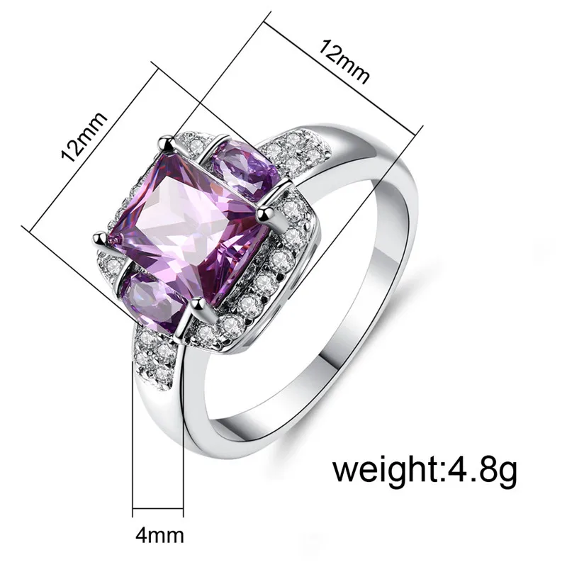 Trendy Purple Square AAA Zircon Stone Ring Round Finger Rings for Women Men Engagement Jewelry Wedding Bague Femme Anillos R420 (9)
