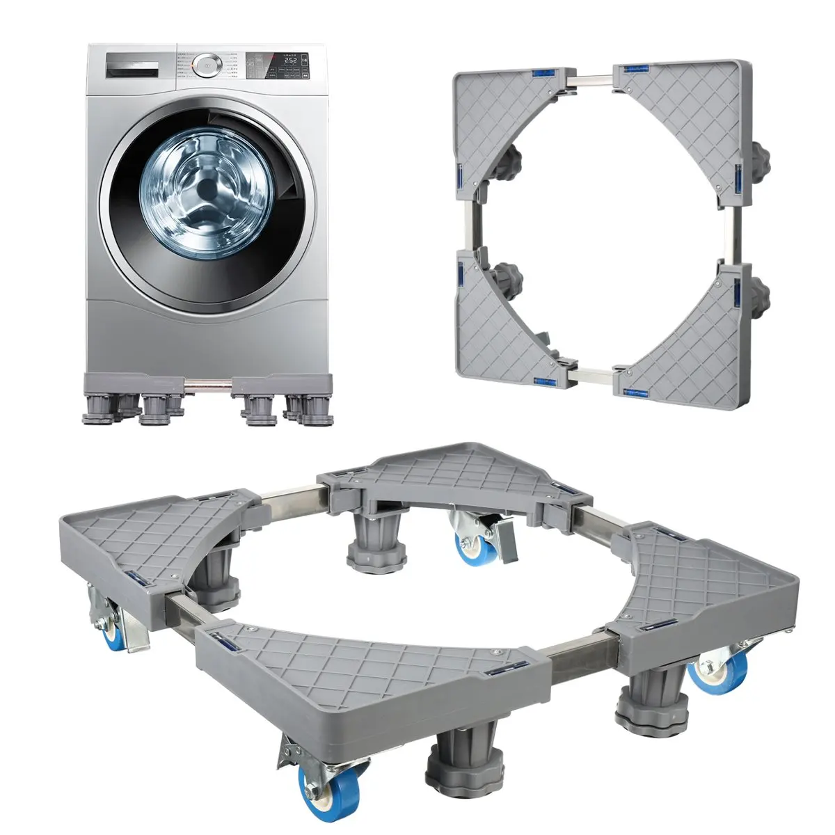

Washing Machine Floor Stand Adjustable Movable Base Holder Anti-skid for Refrigerator Fridge Universal Machine Carriage Mount