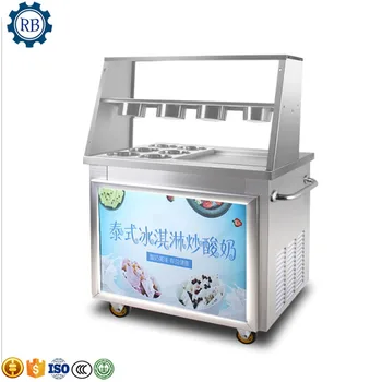 

single/double aircompressor ice cream rolling frying machine fried ice cream rolls machine thailand roll fry machine
