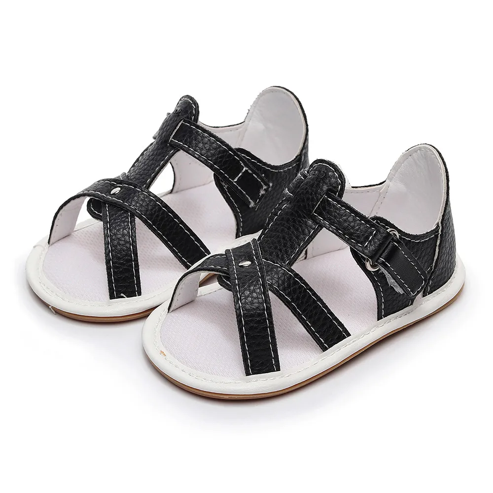 Повседневные камуфляжные сандалии для новорожденных мальчиков, летняя мягкая обувь на плоской подошве в римском стиле, новинка года, нескользящая обувь в полоску на мягкой подошве,# YL1
