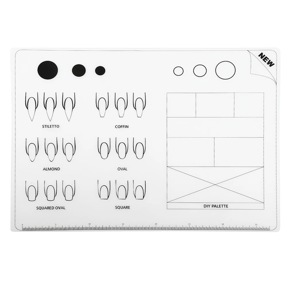 

Washable White Silicone Mat Pad Plate Stamping Nail Art Sticker UV Gel Manicure Tool Printing Coloring Foldable GHMY