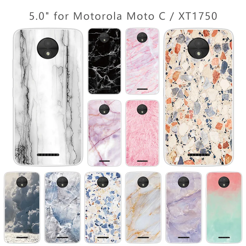 5 0 дюйма для Motorola Moto C чехол на заднюю панель с каменным рисунком ТПУ Силиконовые
