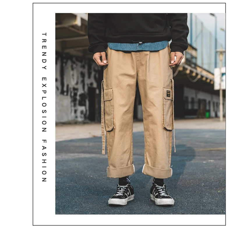 Korean Streetwear Harajuku Pants Men Fashion Street Style Cargo Pants  (17)