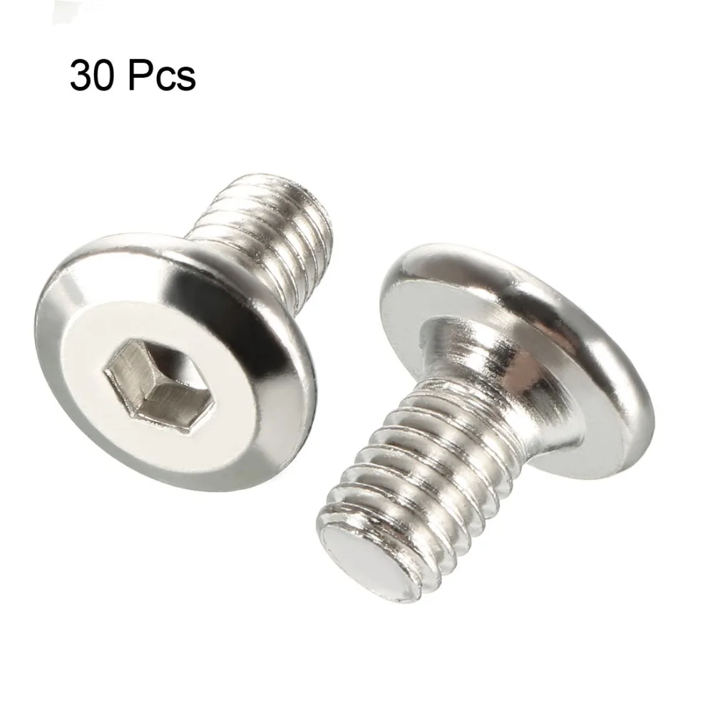 uxcell M6x10mm Female Thread Hex Socket Head Barrel Nut Furniture Fittings 30pcs