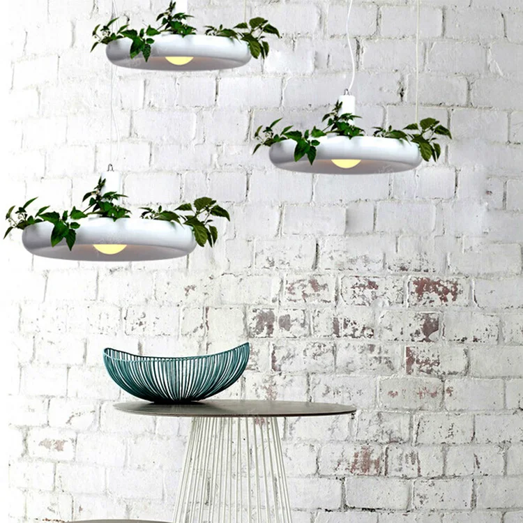 

Hanging Gardens of Babylon pots potted Nordic White Chandelier Light Fixtures For Dining Room Restaurant