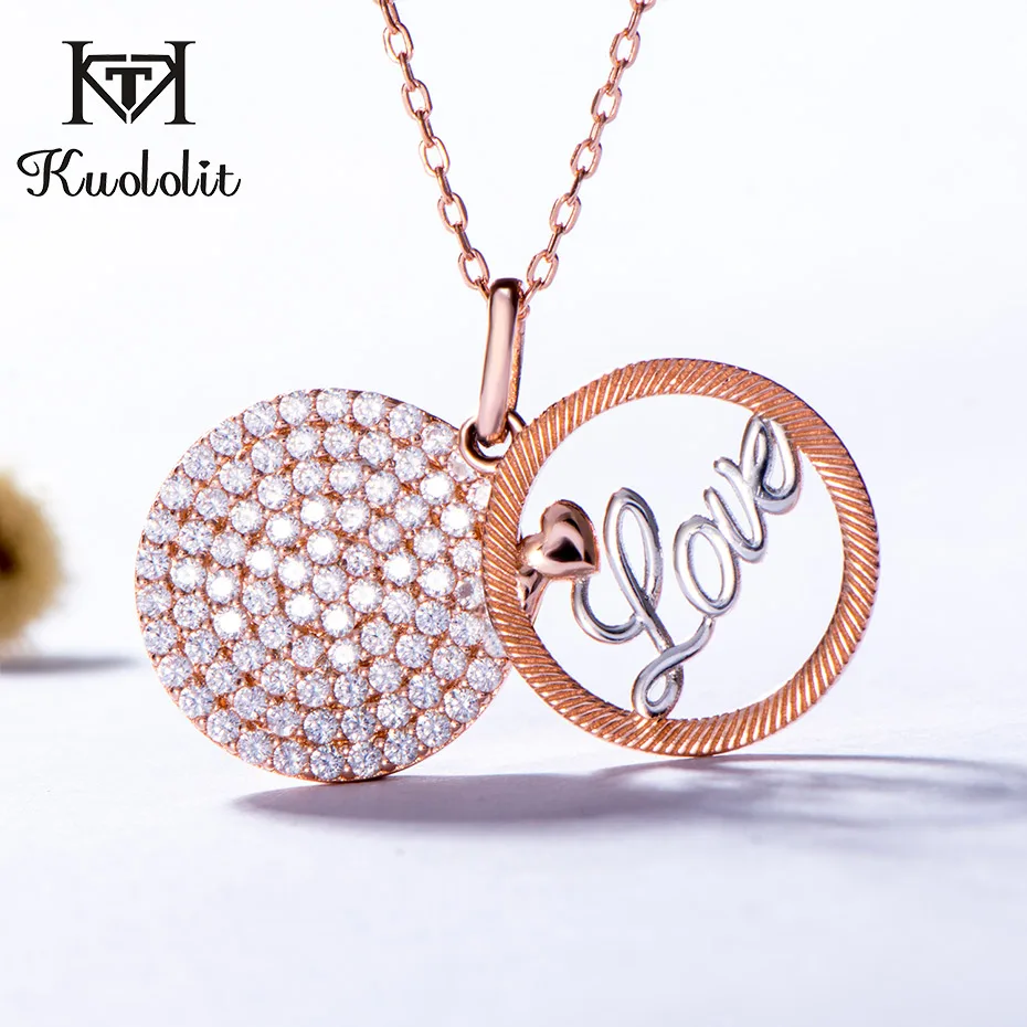 

Kuololit Name Lover Pendant For Women Solid 925 Sterling Silver Letter Necklace Engagement Christmas Gift for Her Fine Jewelry