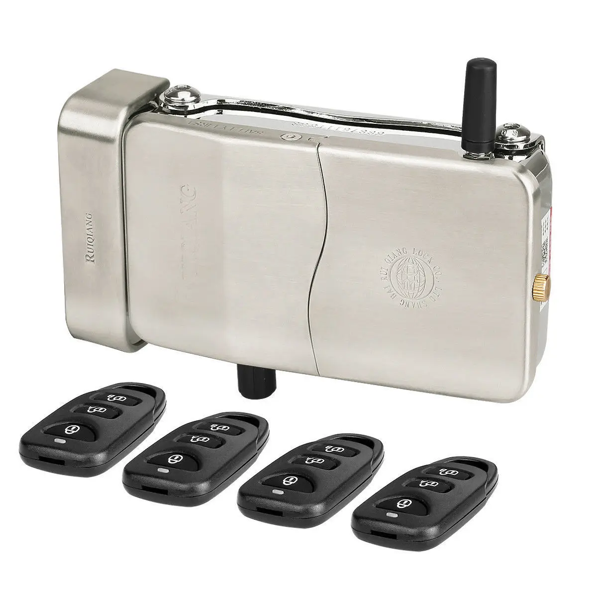 

Security Remote Wireless Stealth Smart Anti-theft Door Lock Padlock Set Silver with 4 Remote Keys