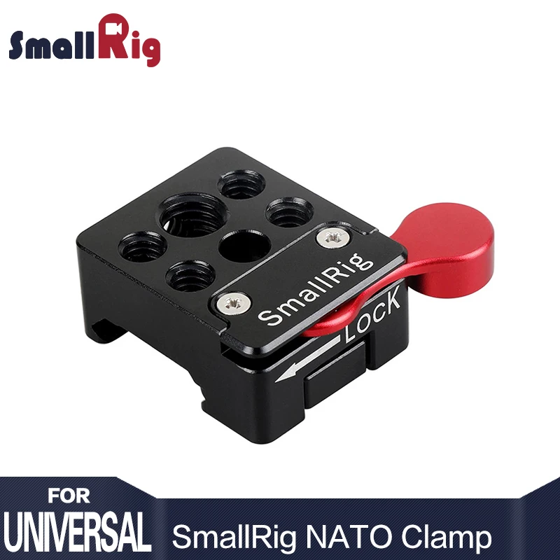 Braçadeira da Nato com Uma Alavanca de Travamento Material de Alumínio da Sapata Fria com 1 Furos da Linha-1885 Smallrig Vermelha Permite Montar – 4 3 8 um