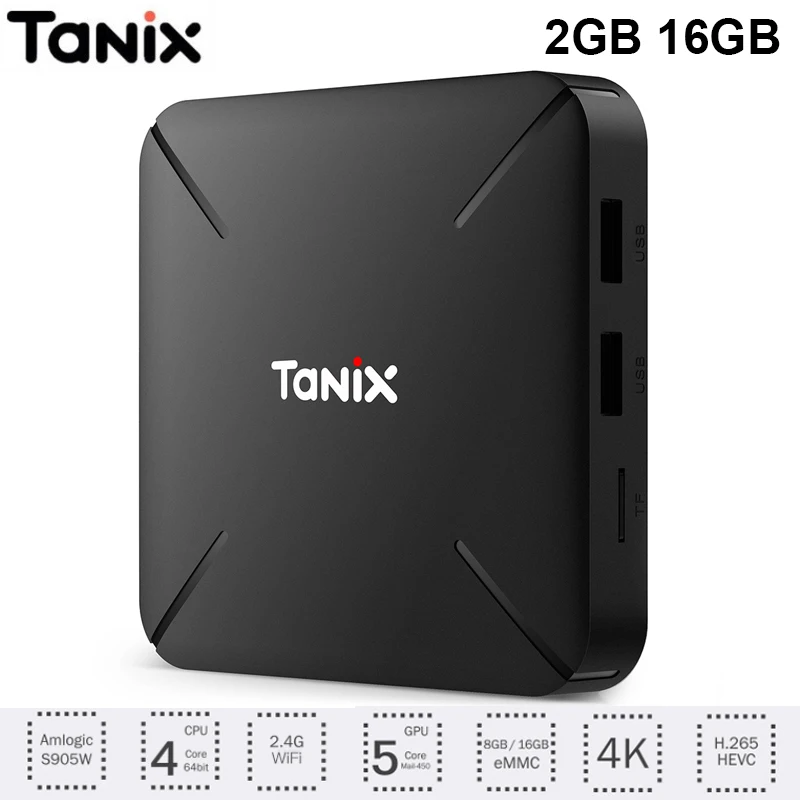 Tanix TX3 мини L ТВ Box Amlogic S905W Android 7,1 2 GB 16 GB 2,4G Wi-Fi 100 Мбит Поддержка 4 K H.265 Декодер каналов кабельного телевидения с удаленным Управление