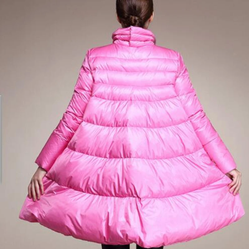 Европа Последняя мода женщин зимнее пальто стоячий воротник свободный большой ярдов куртка супер толстый теплый хлопок abrigo G2246
