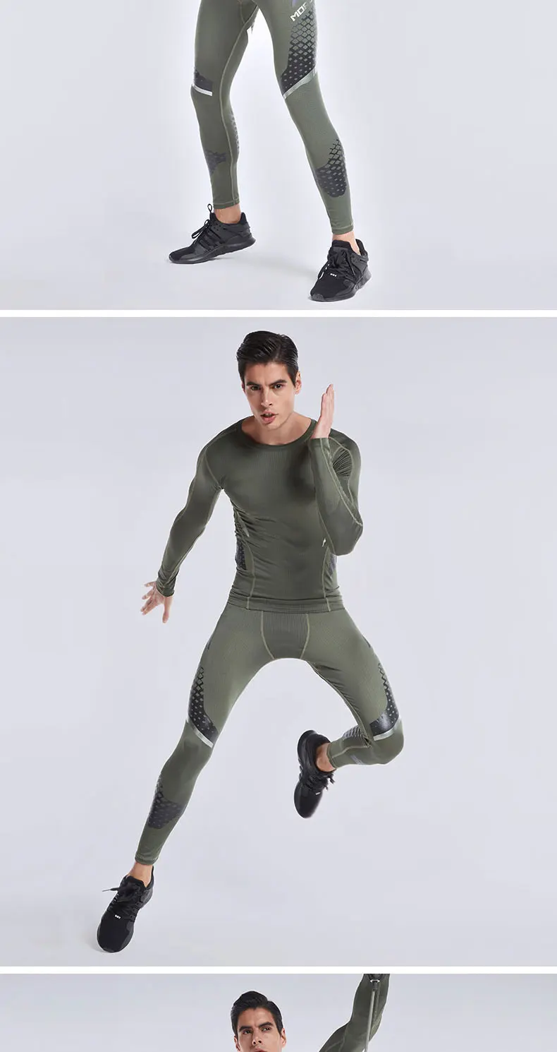 VANSYDICAL Quick Dry Running T-shirts Men Compression Shirts Men\'s Long Sleeve Screen Printing Shirt for Outdoor Fitness Tops XL 16