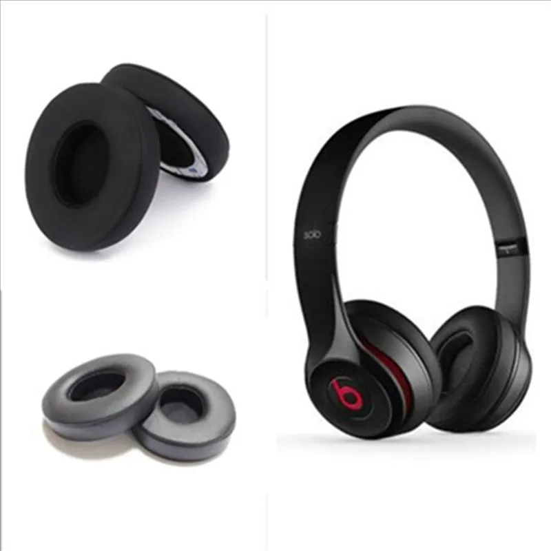 Linhuipad 1 Pair Ear Pads Cushion Replacement cups for Beats Solo 2 0 Wireless Audio Headphone Black
