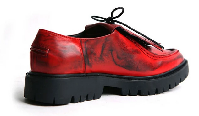 British style Men Flats Genuine leather Platform Brogue Shoes Breathable Fashion Male tassel shoes Spring/Autumn 0.9/2