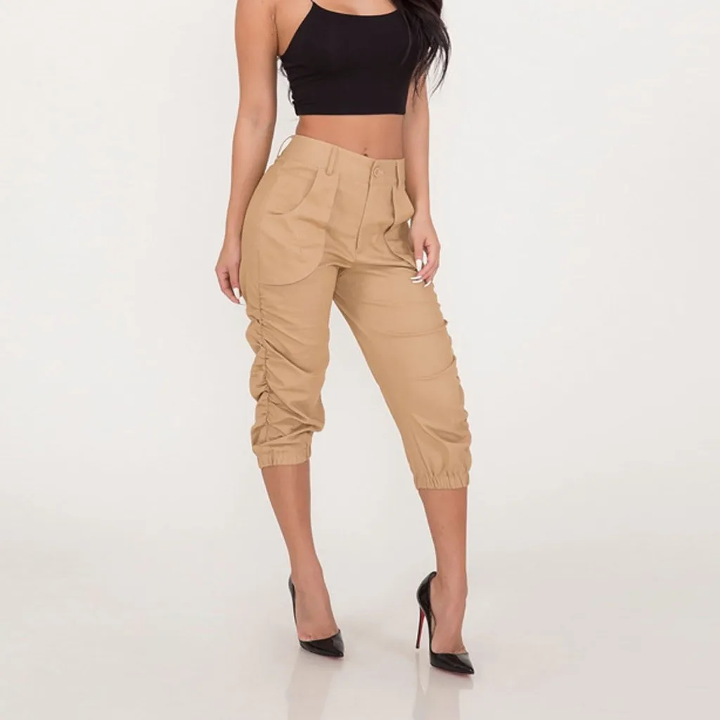 

Harem Pants Trousers Women Loose Sporting Elastic Waist Black Casual Combat Streetwear Fashion Stripe Casual Pants YJJ1