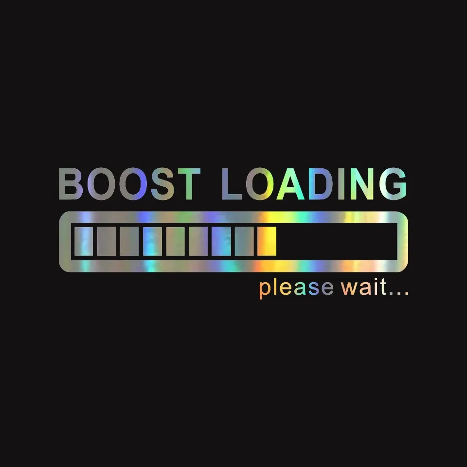 Anycuros Creative Boost Loading Please Wait For Turbo Funny Car Stickers 14CM5CM  (3)