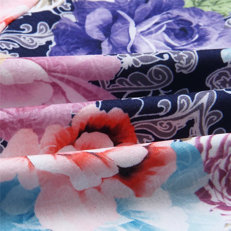  New Women Summer Fashion Casual Daily Floral Printing Sleeveless O Neck Ladies Elegant Dress Evening Party Dress #4A17  (6)