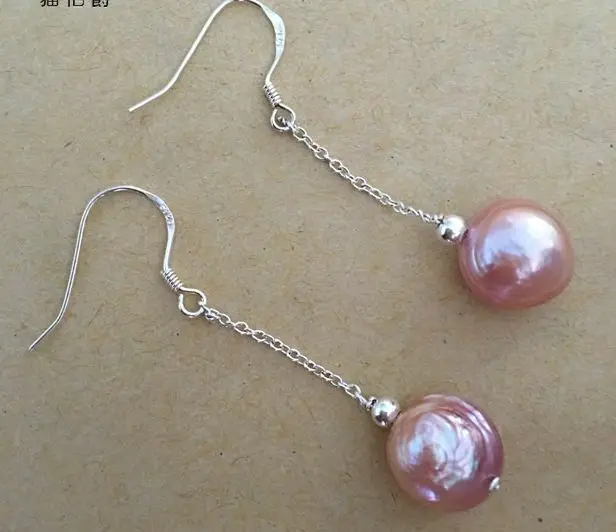 

charming 12-13mm south sea baroque lavender pearl earring