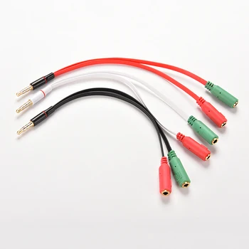 

3.5mm Stereo Audio Cable Y Splitter 1 Male To 2 Female Microphone + Earphone Adapter Connector for Single Audio Port Electronics