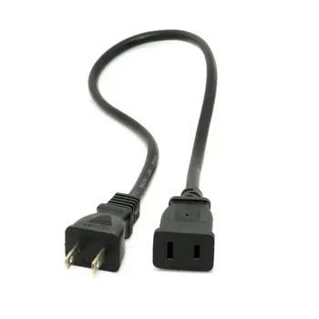 

USA Outlet Saver Power Extension Cord Cable 2-prong 2 Outlets for NEMA 1-15P to NEMA 1-15R 50cm 0.5m