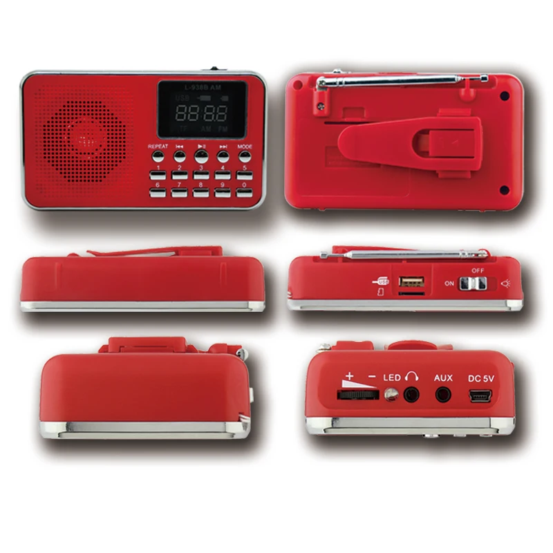 10 шт. L 938BAM Мини Портативный Автосканер FM AM радио с mp3 плеером светодиодный фонарик