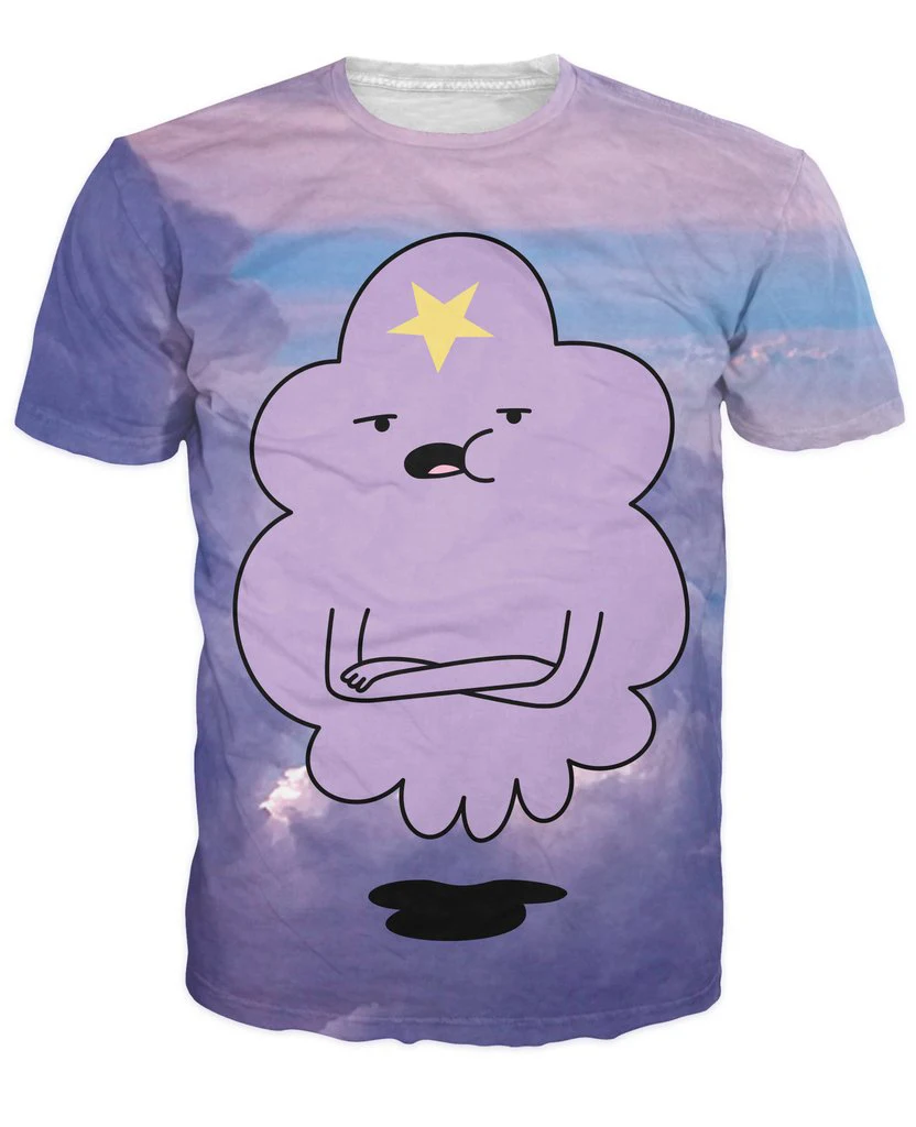 

Unisex Fashion Summer Tee Lumpy Space Princess T-Shirt Cartoon Character Adventure Time T Shirts tops tees For Women/Men R2836