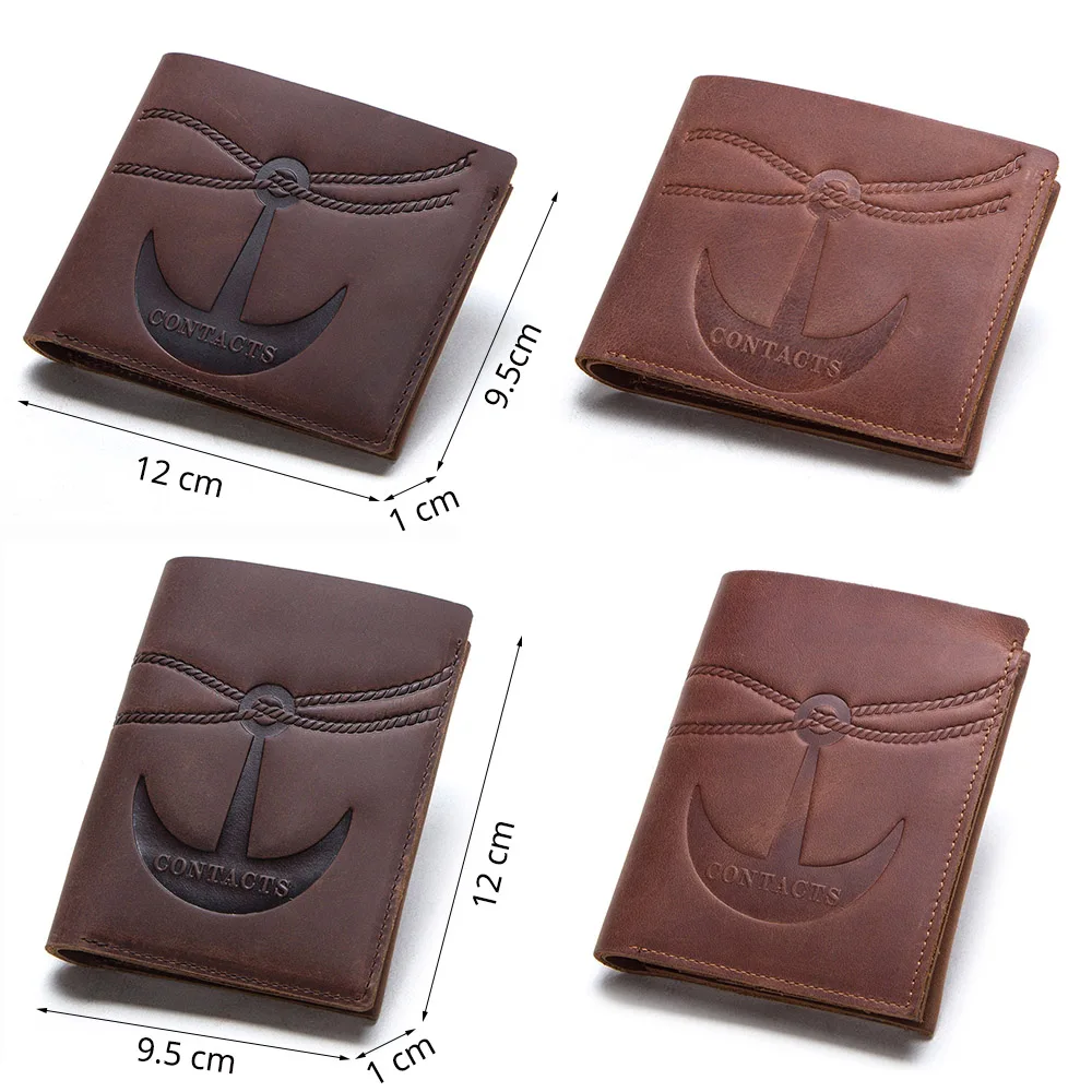 CONTACT'S vintage genuine leather men wallet with zipper coin pocket card holder small thin men's purse male partmon man cuzdan