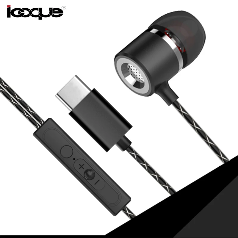 Металлические наушники типа C стерео бас Hifi проводные USB Type с микрофоном для Letv LeEco