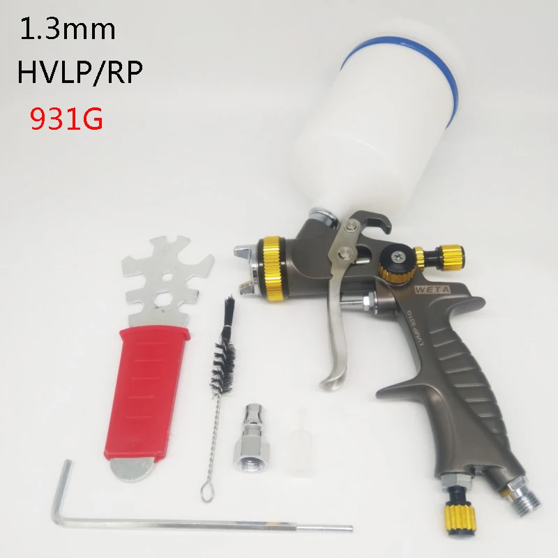 Comprar Pistola de pintura Weta HVLP 931g + mini 1,3 1,0mm pistola de aire sin aire para pintar el coche herramienta neumática rociador de aire