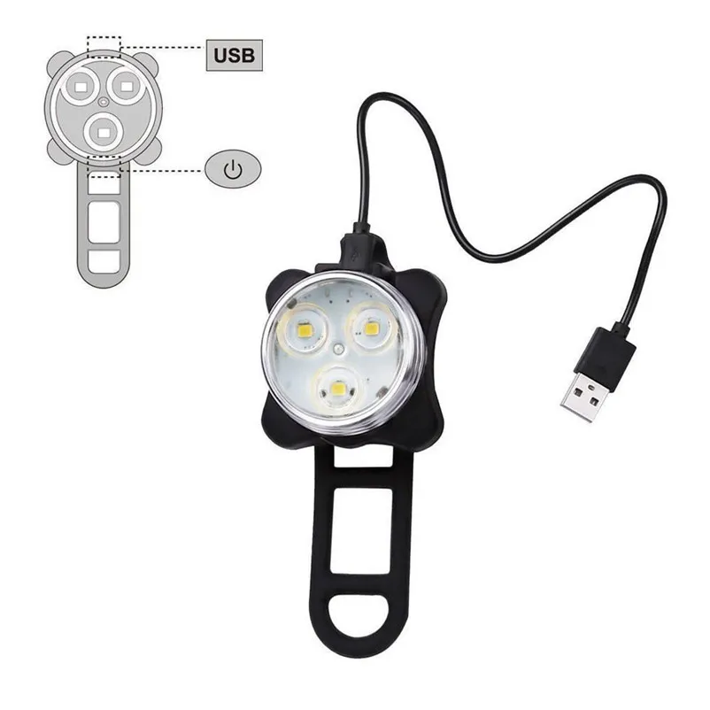 Bike light usb rechargeable Bike Light Bicycle Lamp Set Front Light Tail Light USB Light USB fahrrad licht #4S03 (2)