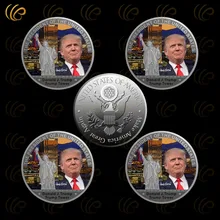 United States The 45th President Donald Trump Silver Coin Trump Tower Design Silver Plated Metal Coin Worth Collection