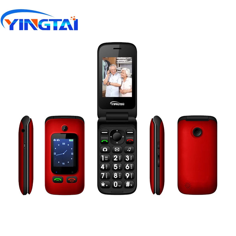 

Original YINGTAI T22 3G MTK6276 GPRS MMS Big Push Button senior phone Dual SIM Dual Screen Flip mobile phone for elder 2.4 inch